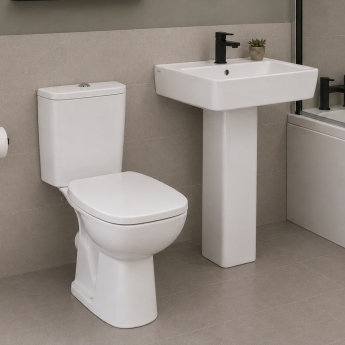 Twyford Alcona Square Rimless Close Coupled Toilet (inc Seat) | Product Image