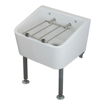 Twyford Cleaners Sink with Grating 465mm L x 400mm W - White | Product Image