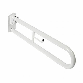 Twyford Doc M Hinged Support Rail With Toilet Roll Holder - White