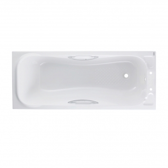 Twyford Signature Single Ended Rectangular Bath with Grips 1700mm x 700mm 2 Tap Hole