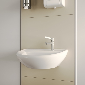 Twyford Sola Medical Right Handed Wall Hung Basin 400mm Wide - 1 Tap Hole | Product Image