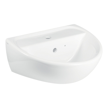 Twyford Sola Handrinse Wall Hung Basin 500mm Wide - 1 Tap Hole (With Chainstay) | Product Image