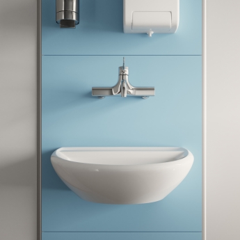 Twyford Sola Handrinse Wall Hung Basin 500mm Wide - 0 Tap Hole (Without Overflow) | Product Image