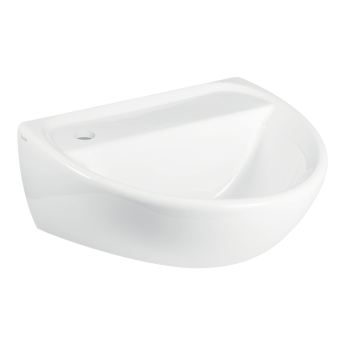 Twyford Sola Handrinse Wall Hung Basin 500mm Wide - 1 LH Tap Hole (Without Overflow) | Product Image