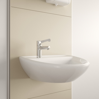 Twyford Sola Handrinse Wall Hung Basin 500mm Wide - 1 LH Tap Hole (Without Overflow) | Product Image