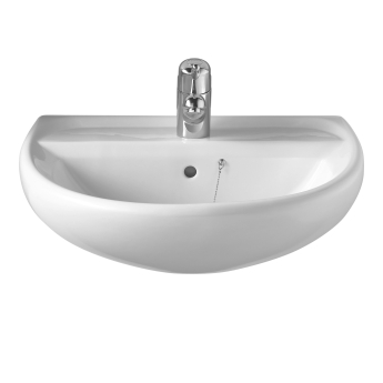 Twyford Sola Handrinse Wall Hung Basin 600mm Wide - 1 Tap Hole (With Chainstay) | Product Image