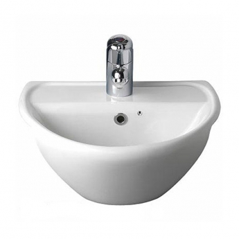Twyford Sola Optimise Semi-recessed Basin 450mm Wide 1 Tap Hole