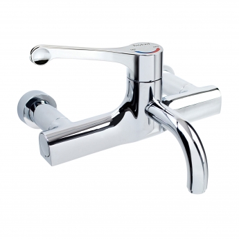 Twyford Sola Thermostatic Wall Mounted Fixed Spout Surgeons Mixer Tap - Chrome