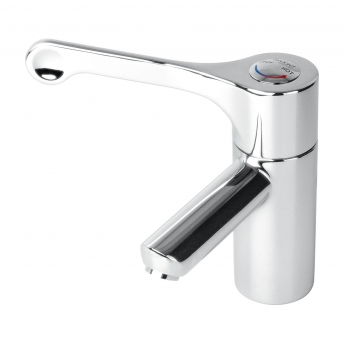 Twyford Sola Thermostatic Basin Mixer Tap with Fixed Spout and Flexible Tails - Chrome