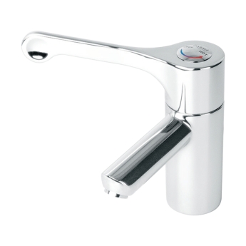 Twyford Sola Thermostatic Basin Mixer Tap with Extended Lever with Copper Inlet Pipes - Chrome | Product Image