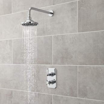 Nuie Beaumont Traditional Concealed Shower Valve Dual Handle - Chrome