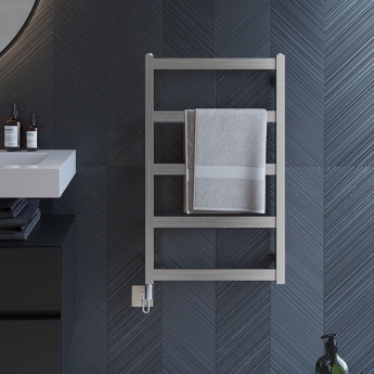 Ultraheat Calder Stainless Steel Electric Designer Heated Towel Rail | Product Image
