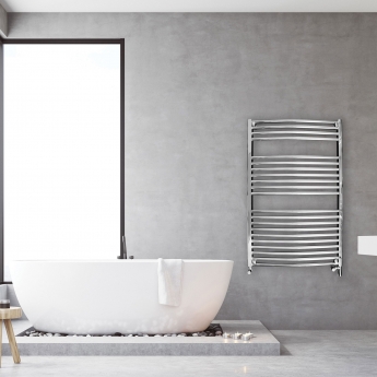 Ultraheat Chelmsford Curved Heated Towel Rail 1200mm H x 420mm W - Chrome
