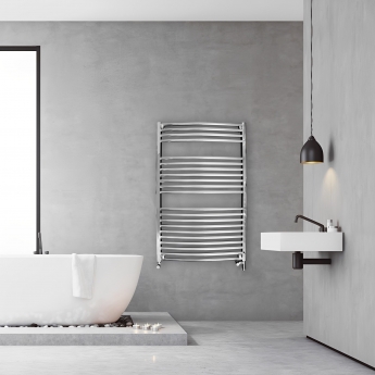 Ultraheat Chelmsford Curved Heated Towel Rail 1172mm H x 500mm W - Chrome