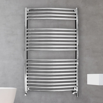 Ultraheat Chelmsford Curved Heated Towel Rail 1200mm H x 420mm W - Chrome