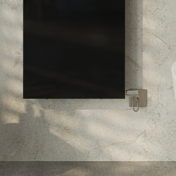 Ultraheat Heran Matt Black Electric Aluminium Vertical Designer Radiator | Product Image