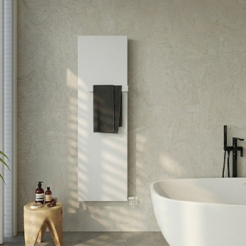 Ultraheat Heran White Electric Aluminium Vertical Designer Radiator | Product Image