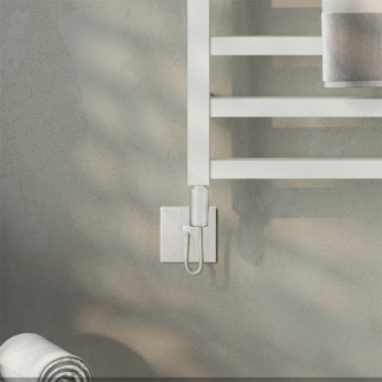 Ultraheat Karnak White Square Tube Electric Designer Heated Towel Rail | Product Image
