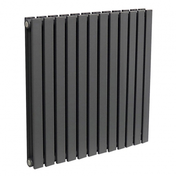 Ultraheat Linear Double Designer Horizontal Radiator 600mm H x 639mm W Black