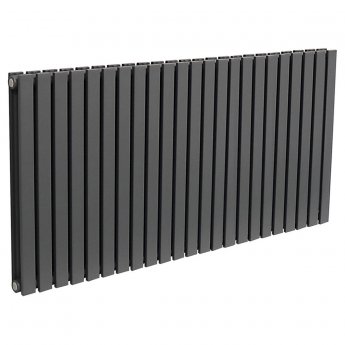 Ultraheat Linear Double Designer Horizontal Radiator 600mm H x 1222mm W Black | Product Image