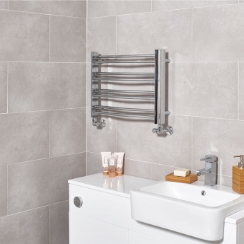 Ultraheat Petit Curved Heated Towel Rail 420mm H x 600mm W - Chrome