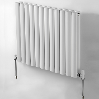 Ultraheat Sofi Double Designer Horizontal Radiator 600mm H x 711mm W White | Product Image