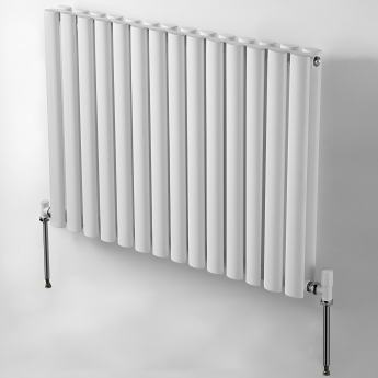 Ultraheat Sofi Double Designer Horizontal Radiator 600mm H x 829mm W White | Product Image