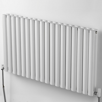Ultraheat Sofi Double Designer Horizontal Radiator 600mm H x 1065mm W White | Product Image