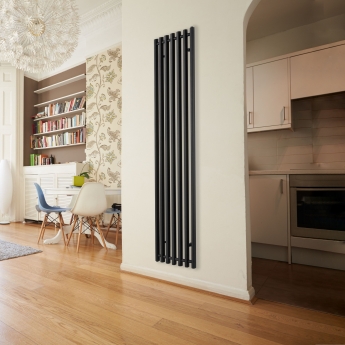 Ultraheat Trojan Single Designer Vertical Radiator 1300mm H x 390mm W Black