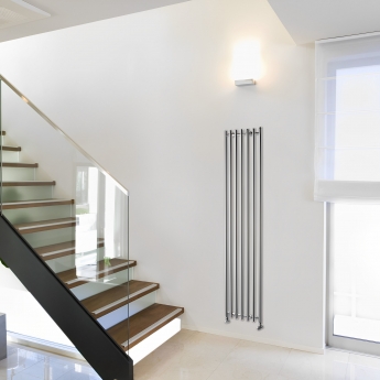 Ultraheat Trojan Single Designer Vertical Radiator 1760mm H x 390mm W Chrome