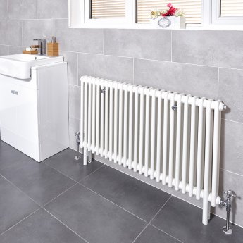 Ultraheat Tubular 2-Column Radiator 600mm H x 1130mm W 25 Sections - White
