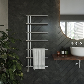 Ultraheat Vera Stainless Steel Electric Designer Heated Towel Rail | Product Image