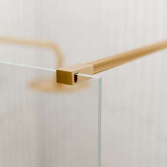 Valo Altitude Brushed Brass 2000mm Walk-In Shower Enclosure | Product Image