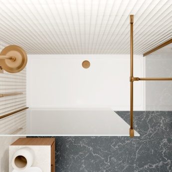 Valo Altitude Brushed Bronze 2000mm Walk-In Shower Enclosure | Product Image