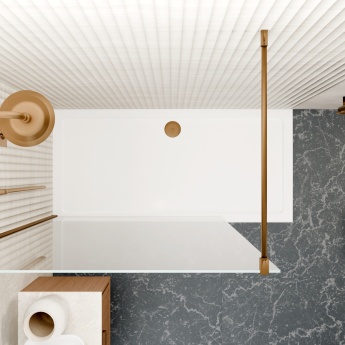 Valo Altitude Brushed Bronze 2000mm Wet Room Shower Screen | Product Image