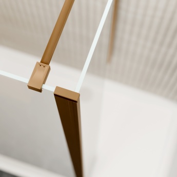 Valo Altitude Brushed Bronze 2000mm Walk-In Shower Enclosure with Return Panel | Product Image