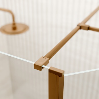 Valo Altitude Brushed Bronze 2000mm Walk-In Shower Enclosure with Return Panel | Product Image