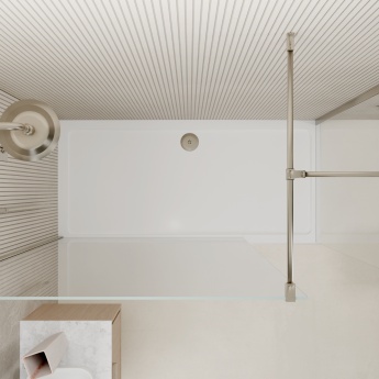 Valo Altitude Brushed Nickel 2000mm Walk-In Shower Enclosure | Product Image