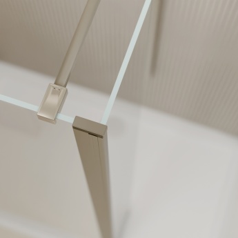 Valo Altitude Brushed Nickel 2000mm Walk-In Shower Enclosure with Return Panel | Product Image
