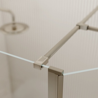 Valo Altitude Brushed Nickel 2000mm Walk-In Shower Enclosure with Return Panel | Product Image