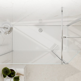 Valo Altitude Chrome 2000mm Walk-In Shower Enclosure with Return Panel | Product Image