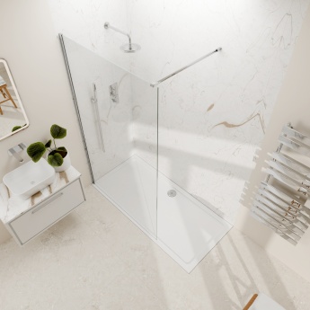 Valo Altitude Chrome 2000mm Wet Room Shower Screen | Product Image