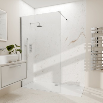 Valo Altitude Chrome 2000mm Wet Room Shower Screen | Product Image