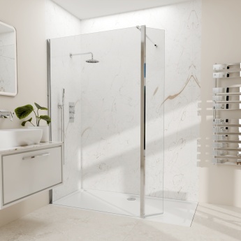 Valo Altitude Chrome 2000mm Wet Room Shower Screen with Return Panel | Product Image