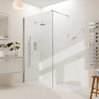 Valo Altitude Chrome 2000mm Wet Room Shower Screen | Product Image