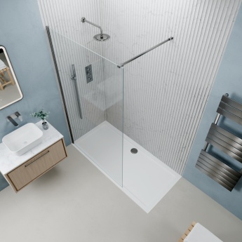 Valo Altitude Gunmetal 2000mm Wet Room Shower Screen | Product Image