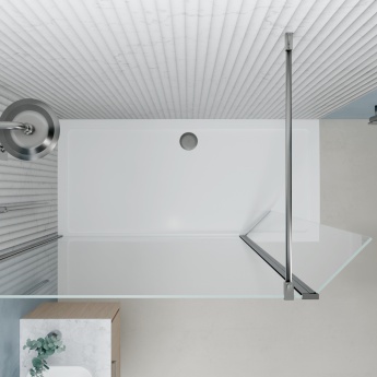 Valo Altitude Gunmetal 2000mm Wet Room Shower Screen with Return Panel | Product Image