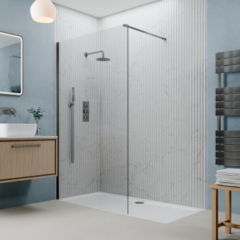 Valo Altitude Gunmetal 2000mm Wet Room Shower Screen | Product Image