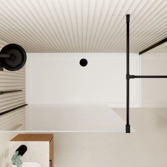 Valo Altitude Matt Black 2000mm Walk-In Shower Enclosure | Product Image