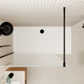 Valo Altitude Matt Black 2000mm Wet Room Shower Screen | Product Image